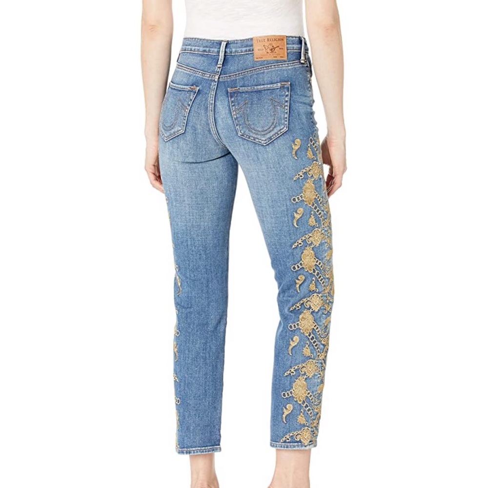 True Religion Billie Embroidered High Rise Ankle